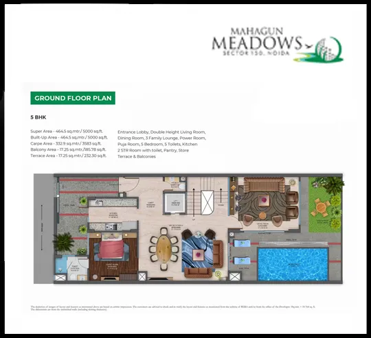 Mahagun Meadow Ground Floor Plan