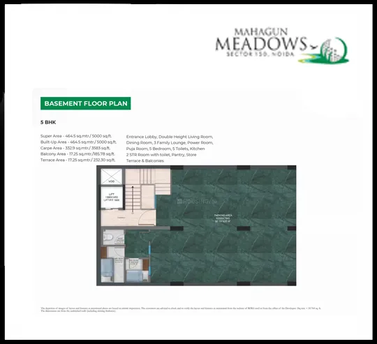 Mahagun Meadow Basement Floor Plan