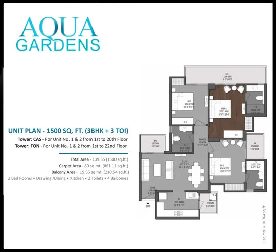 Aqua Garden 1500 Sqft.