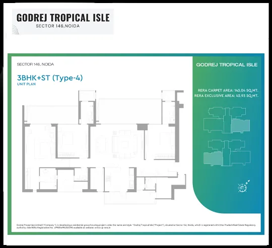 Godrej Tropical Isle 3bhk+st