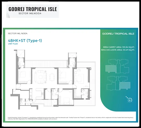Godrej Tropical Isle 4bhk+st type 1
