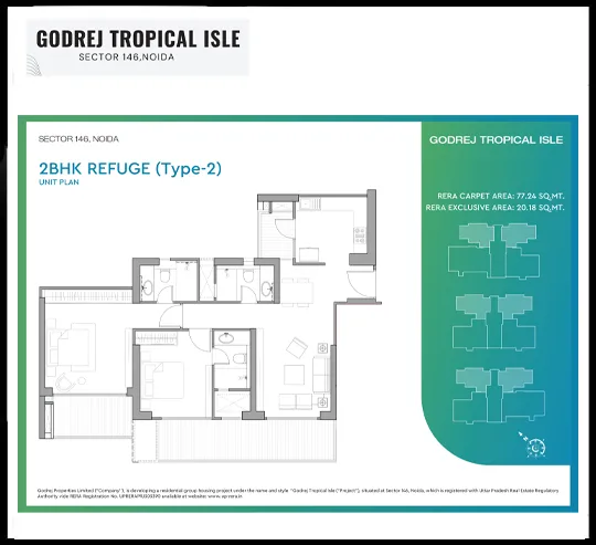 Godrej Tropical Isle 2bhk refuge