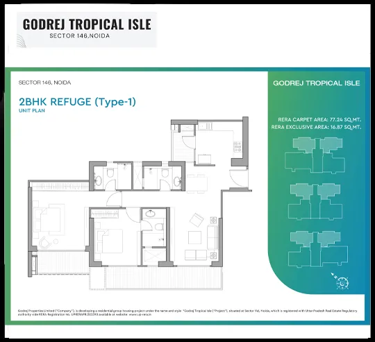 Godrej Tropical Isle 2bhk refuge type1