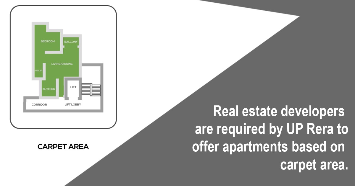 Real estate developers are required by UP Rera to offer apartments based on carpet area