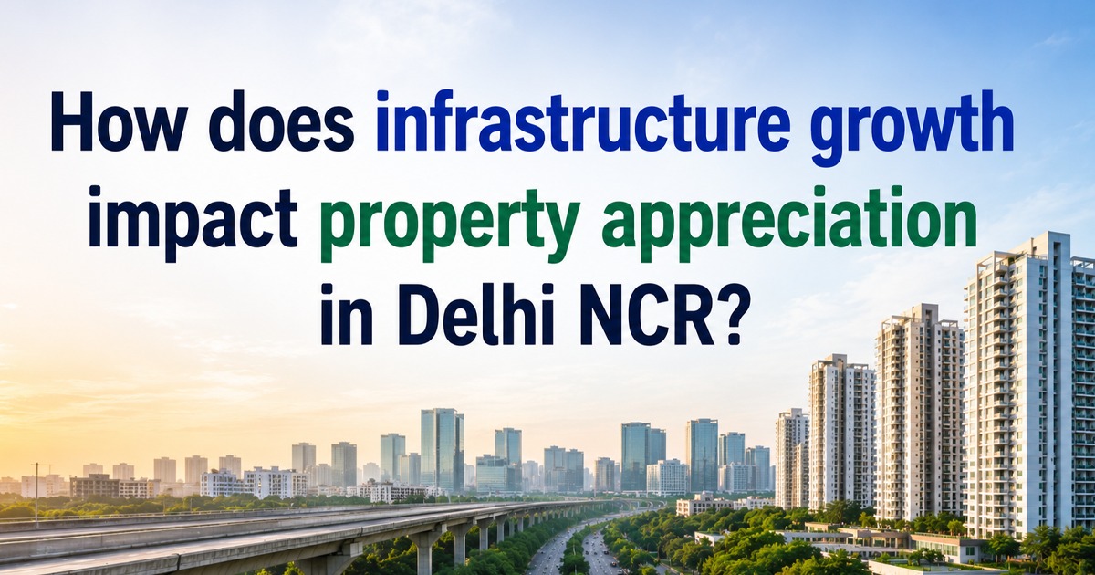 How does infrastructure growth impact property appreciation in Delhi NCR?