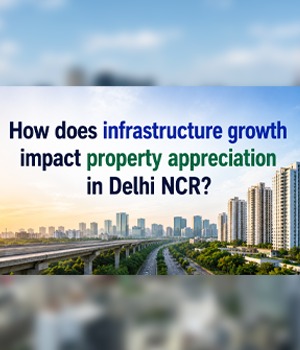 How does infrastructure growth impact property appreciation in Delhi NCR?
